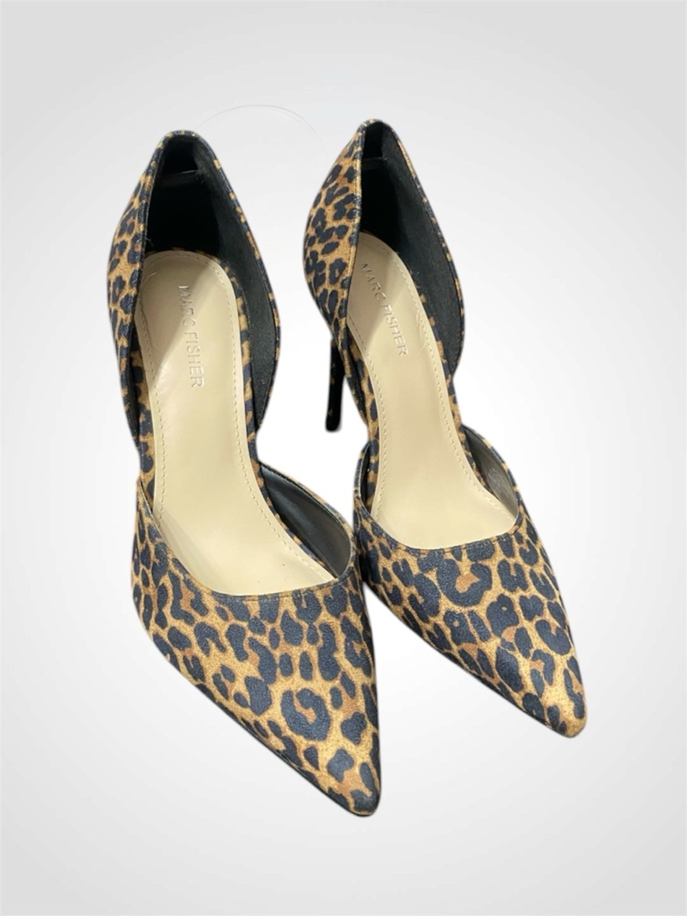 Marc Fisher Leopard Print D'Orsay Pointed Toe Pumps - Brown/Black